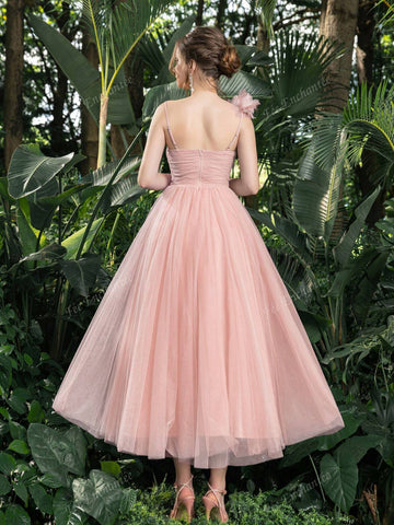 Elegant Tulle Ruched Bust Slip Prom Homecoming Dress Perfect For Back To School, Gathering, Dance & Cocktail Events