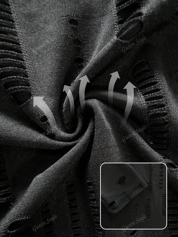 Elegant V-Neck Hollow Out Design Slim Fit Long Sleeve Jumpsuit With Long Pants