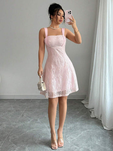 Elenzga Strapless Empire Waist A-Line Elegant Romantic Women Dress