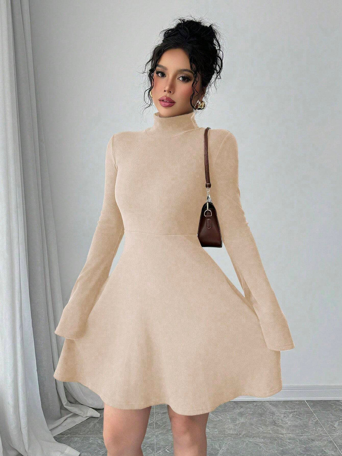 2 In 1 With Faux Shirt Collar, Half-Button