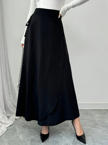 Elenzga Women's Long Casual Simple & Fashionable Skirt, For Everyday Wear Maxi Women Outfit