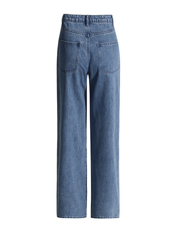 Elon Rhinestone Patchwork Denim Pants