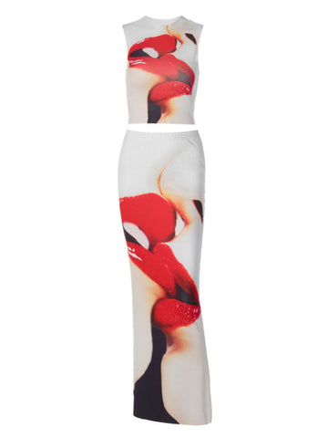 Elva Printed Bodycon Skirt Set