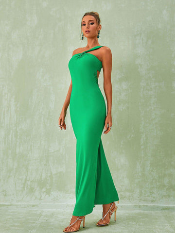 Emi One Shoulder Backless Maxi Dress