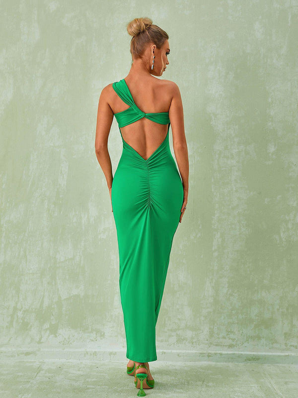 Emi One Shoulder Backless Maxi Dress