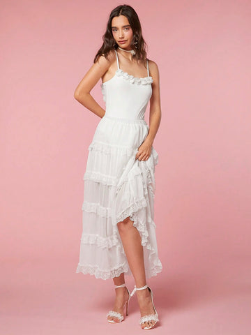 Enchnt Ladies' Solid-Colored Simple Daily Cami Bodysuit