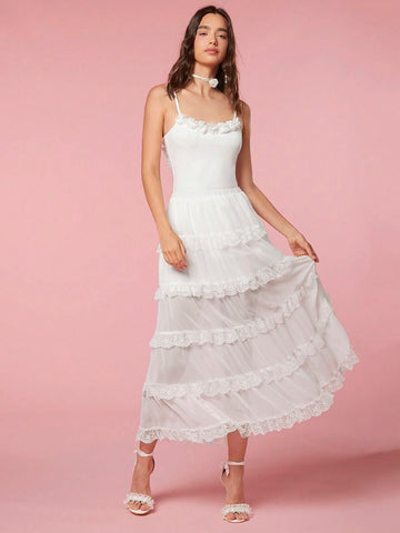 Enchnt Ladies' Solid-Colored Simple Daily Cami Bodysuit