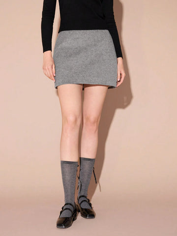 Enchnt New Autumn Winter Products,Women Solid A Line Romantic Elegant Short Woolen Skirt,Fall Winter Women's Clothing