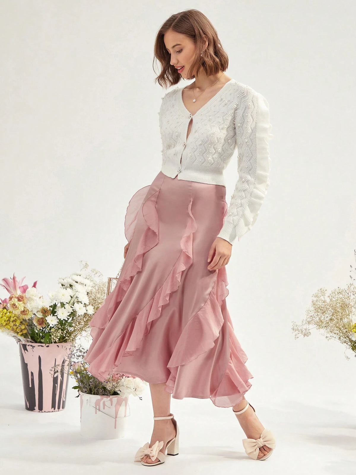 Enchnt Ruffle Trim Skirt