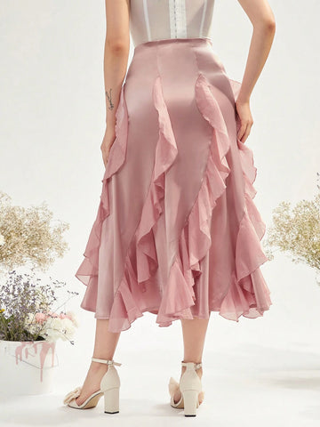 Enchnt Ruffle Trim Skirt