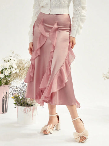Enchnt Ruffle Trim Skirt