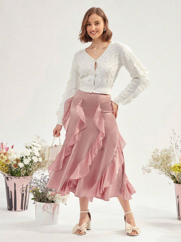 Enchnt Ruffle Trim Skirt