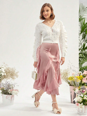 Enchnt Ruffle Trim Skirt