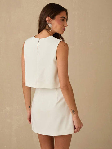 Enchnt Spring/Summer Romantic Women's White Exquisite Pearl Bowknot Prom Sets,Concert Festival Outfit Women,Easter Outfit Women,Summer Outfits For Women,Two Piece Set Women,Summer Clothes