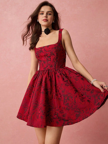 Enchnt Women's Sleeveless Pleated Simple Casual Short Elegant Dress