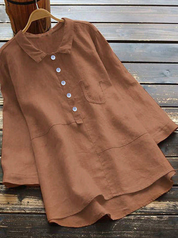 European And American New Solid Color Blouse Shirt For Women