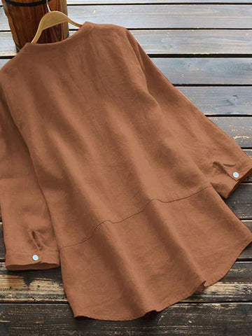 European And American New Solid Color Blouse Shirt For Women