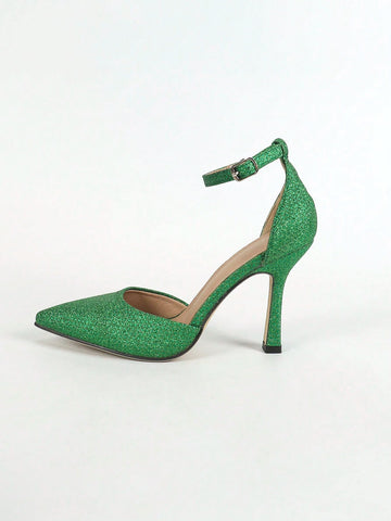 European And American New Style One-Shoulder Backless High Heel Sandals, Pointed Toe Slim Stiletto High Heels, Sexy