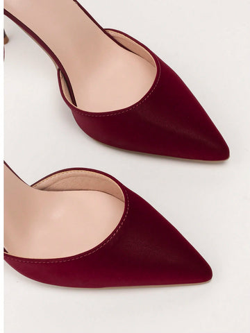 European And American Style Fashionable Metal Flower Stiletto High Heel Wedding Shoes For Women, Pointed Toe Ankle Strap Sandals