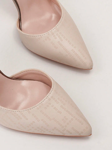 European & American Style Luxury Sexy Women's Shoes, Fashion Metallic Flower Decor Stilettos, Side Hollow-Out