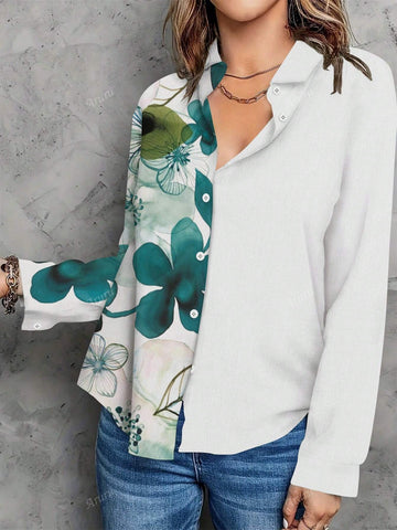 Women Casual Long Sleeve Button Down Shirt, Comfortable Design, New Autumn Collection