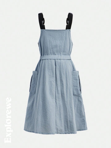 Young Girl Simple Fashionable Casual Daily Mini Dress