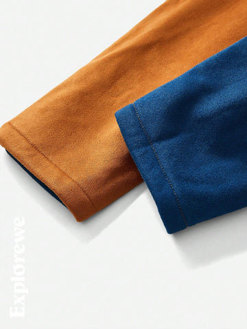 Explorewe Young Girl Trendy Casual Patchwork Color Jumpsuit, Suitable For Autumn