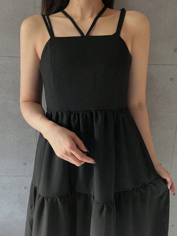 FRIFUL 2pcs Women Solid Color Long Sleeve Casual Simple Fashionable Daily Skirt Set