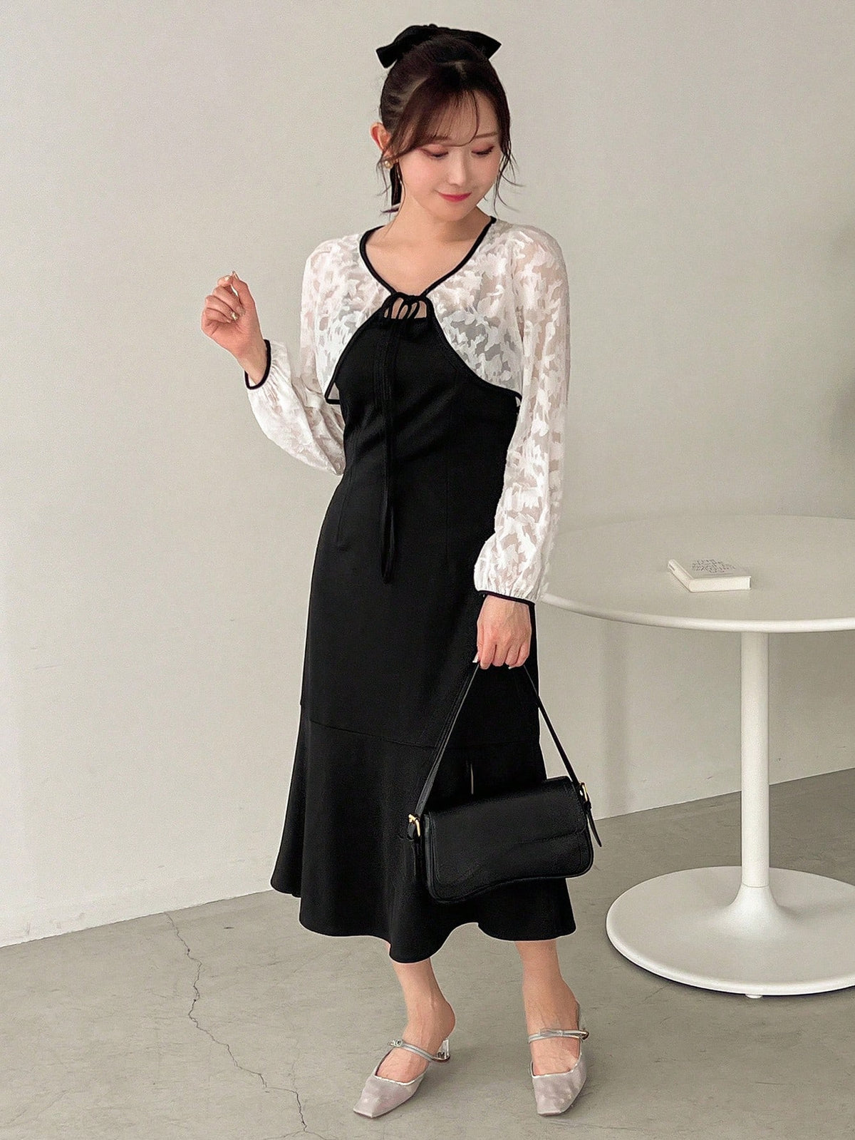 FRIFUL Hollow Out Casual Dress
