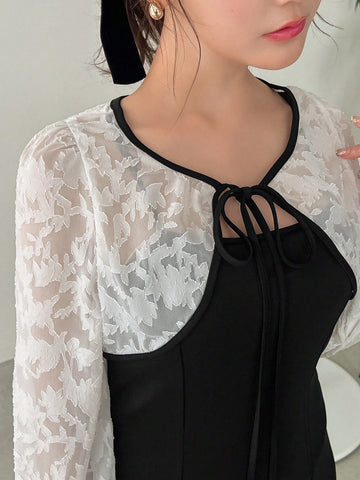 FRIFUL Hollow Out Casual Dress