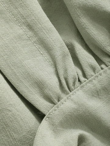 FRIFUL Hollow Out Shoulder Blouse And Strap Detail Waist Lady Dress 2 Piece Set