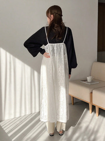 FRIFUL Lace Spaghetti Strap Dress For Women