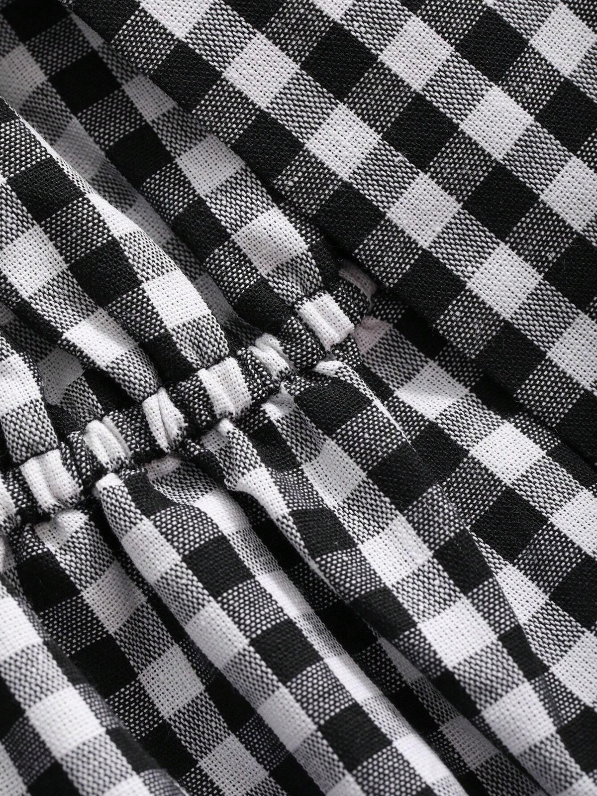 FRIFUL Ladies' Plaid Printed Short Sleeve Shirt With Bow Decoration, Summer