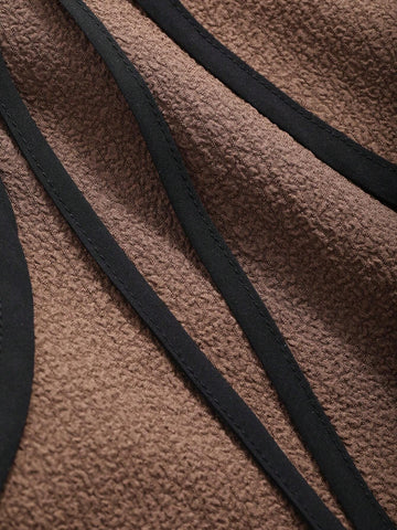 FRIFUL Ladies" Spring And Summer Casual Color-Block Lace-Up Bubble Sleeve Top And Solid Color Mermaid Cami Dress Combo