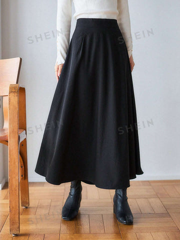 FRIFUL Solid A-line Skirt