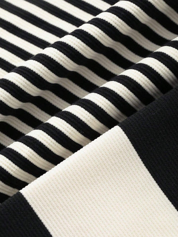 Women Casual Round Neck Long Sleeve Striped T-Shirt