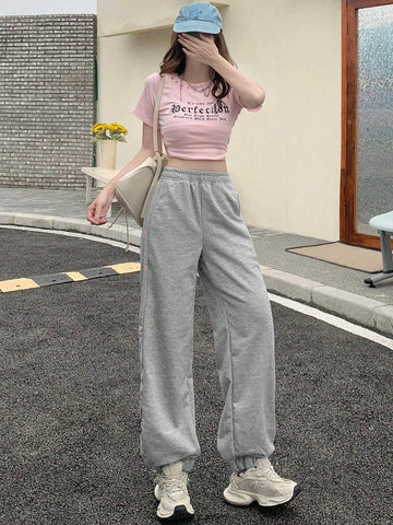 FRIFUL Women Casual Sweatpants With Bowknot Pattern And Pockets