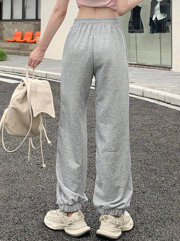 FRIFUL Women Casual Sweatpants With Bowknot Pattern And Pockets
