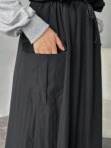 FRIFUL Women Color Block Mid-Length Dress