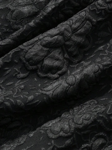 FRIFUL Women Elastic Waist Textured Fabric Skirt, Elegant For Autumn