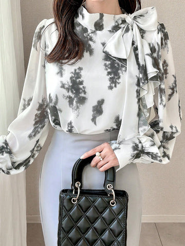 FRIFUL Women's Black Loose Flare Sleeve Cardigan