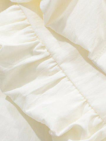 FRIFUL Women's Apricot Peplum Hem Lantern Sleeve Blouse, Spring