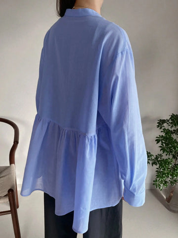 FRIFUL Women's Casual Commuting Solid Color Loose Blouse