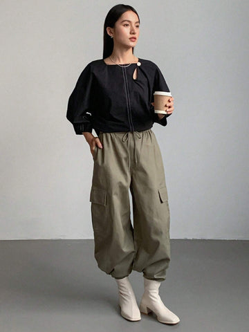 FRIFUL Women's Casual Lantern Sleeve Loose Blouse, Summer & Autumn