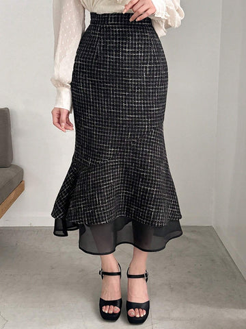 FRIFUL Women's Fashionable & Elegant High Waist Mermaid Design Skirt