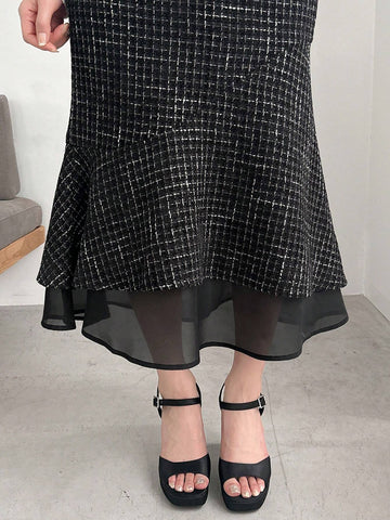 FRIFUL Women's Fashionable & Elegant High Waist Mermaid Design Skirt