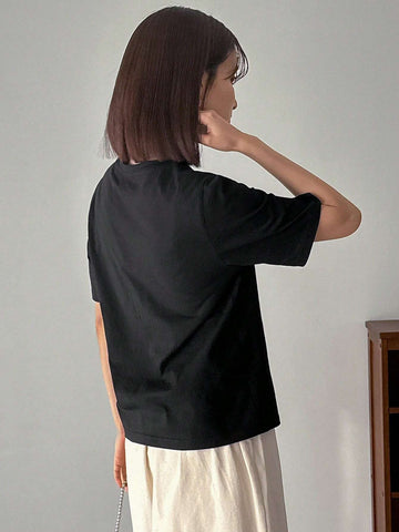 Women's Hollow Out Shoulder Short Sleeve T-Shirt