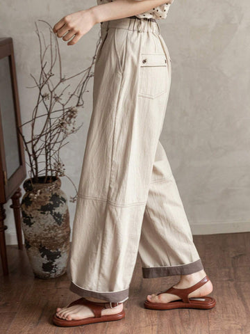 FRIFUL Women's Loose Solid Color Casual Pants For Spring And Summer