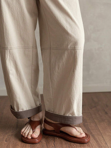 FRIFUL Women's Loose Solid Color Casual Pants For Spring And Summer