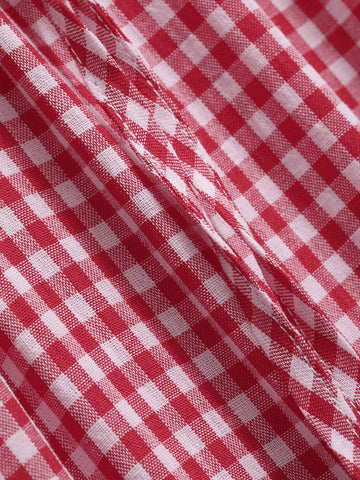 FRIFUL Women's Plaid A-Line Midi Skirt